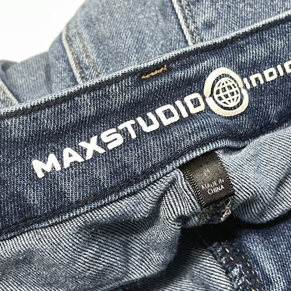 Max Studio Indigo Women 8 Dark Wash Skinny Jeans Denim Pocket Zip Blue Regular - Picture 3 of 7